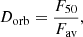 $$ \begin{aligned} D_{\rm orb}=\frac{F_{50}}{F_{\mathrm{av}}}, \end{aligned} $$