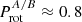 $ P_{\mathrm{rot}}^{A/B} \approx 0.8 $