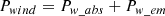 $$ \begin{aligned} P_{wind} = P_{w\_abs} + P_{w\_em} \end{aligned} $$