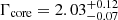 $ \Gamma_{\mathrm{core}} = 2.03_{-0.07}^{+0.12} $