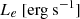$ L_{e}~[\mathrm{erg~s}^{-1}] $