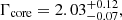 $ \Gamma_{\mathrm{core}} = 2.03_{-0.07}^{+0.12}, $