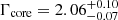 $ \Gamma_{\mathrm{core}} = 2.06_{-0.07}^{+0.10} $