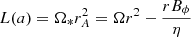 $$ \begin{aligned}&L(a) = \Omega _* r_A^2 = \Omega r^2 - \frac{r B_{\phi }}{\eta } \end{aligned} $$