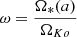 $$ \begin{aligned} \omega = \frac{\Omega _*(a)}{\Omega _{Ko}} \end{aligned} $$