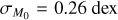 ${\sigma _{{M_0}}} = 0.26$