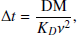 $$ \begin{aligned} \Delta t = \frac{\mathrm{DM} }{K_D \nu ^2}, \end{aligned} $$