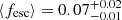 $ \langle f_{\mathrm{esc}} \rangle = 0.07^{+0.02}_{-0.01} $