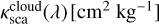 $\[\kappa_{\mathrm{sca}}^{\text {cloud}}(\lambda) \left[\mathrm{cm}^{2} \mathrm{~kg}^{-1}\right]\]$
