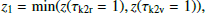 $$ \begin{aligned} z_1&=\min (z(\tau _{\mathrm{k2r} } = 1), z(\tau _{\mathrm{k2v} } = 1)), \end{aligned} $$