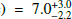 $ ) = 7.0^{+3.0}_{-2.2} $