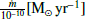 $ \frac{\dot{m}}{10^{-10}}[\mathrm{M_{\odot}\,yr^{-1}}] $