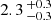 $ 2.3\,^{+0.3}_{-0.3} $