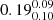 $ 0.19^{0.09}_{0.10} $