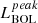 $ L_{\mathrm{BOL}}^{peak} $