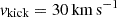 $ v_{\mathrm{kick}} = 30\,\mathrm{km\,s}^{-1} $
