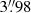 $ 3{{\overset{\prime\prime}{.}}}98 $