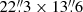 $ 22{{\overset{\prime\prime}{.}}}3 \times 13{{\overset{\prime\prime}{.}}}6 $
