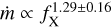 $\dot m \propto f_{\rm{X}}^{1.29 \pm 0.16}$