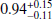 $ 0.94^{+0.15}_{-0.11} $