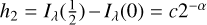 ${h_2} = {I_\lambda }\left( {{1 \over 2}} \right) - {I_\lambda }(0) = c{2^{ - \alpha }}$