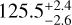 $\[125.5_{-2.6}^{+2.4}\]$