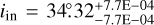 ${i_{{\rm{in}}}} = 34_\cdot^ \circ 32_{ - 7.7{\rm{E}} - 04}^{ + 7.7{\rm{E}} - 04}$