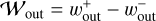 ${{\cal W}_{{\rm{out}}}} = \omega _{{\rm{out}}}^ + - \omega _{{\rm{out}}}^ - $