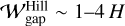 ${\cal W}_{{\rm{gap}}}^{{\rm{Hill}}}\~1 - 4H$