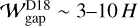 ${\cal W}_{{\rm{gap}}}^{{\rm{DII}}}\~3 - 10{\rm{H}}$