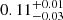$ 0.11_{-0.03}^{+0.01} $