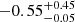 $ -0.55_{-0.05}^{+0.45} $