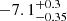 $ -7.1_{-0.35}^{+0.3} $