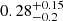 $ 0.28_{-0.2}^{+0.15} $