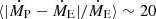 $ \langle |\dot{M}_{\mathrm{P}} - \dot{M}_{\mathrm{E}}| /\dot{M}_{\mathrm{E}} \rangle \sim 20 $