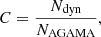 $$ \begin{aligned} C = \frac{N_{\rm dyn}}{N_{\rm AGAMA}}, \end{aligned} $$