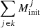 $ \sum_{j{\in}k} M_{\mathrm{init}}^{j} $