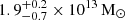 $ 1.9^{+0.2}_{-0.7} \times 10^{13}\,\mathrm{M}_\odot $