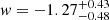 $ \mathit{w} = -1.27_{-0.48}^{+0.43} $