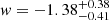 $ \mathit{w} = -1.38_{-0.41}^{+0.38} $