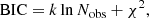 $$ \begin{aligned} \mathrm{BIC} = k \ln {N_{\rm obs}} + \chi ^2, \end{aligned} $$
