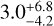 $3.0_{ - 4.2}^{ + 6.8}$