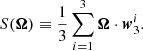 $$ \begin{aligned} S(\boldsymbol{\Omega }) \equiv \frac{1}{3}\sum \limits _{i = 1}^3\boldsymbol{\Omega }\cdot {\boldsymbol{w}}_3^i. \end{aligned} $$