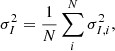 $$ \begin{aligned} \sigma _I^2 = \frac{1}{N} \sum _i^N \sigma _{I,i}^2, \end{aligned} $$