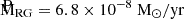$ \mathrm{\dot{M}_{\mathrm{RG}}=6.8 \times 10^{-8}\ M_\odot/yr} $