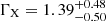 $ \Gamma_{\mathrm{X}} = 1.39^{+0.48}_{-0.50} $