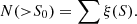$$ \begin{aligned} N({>}S_0) = \sum \xi (S). \end{aligned} $$