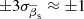 $ \pm 3\sigma_{\overline{\beta}_{\mathrm{s}}} \approx \pm 1 $