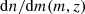 $ {{{\rm{d}}}n}/{{{\rm{d}}}m}(m,z) $