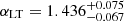 $ \alpha_{{\rm{LT}}} = 1.436^{+0.075}_{-0.067} $